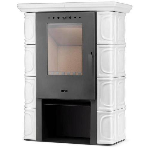 Houtkachel - staal met keramische tegels - 10kW - ivoor, Huis en Inrichting, Kachels, Nieuw, Ophalen of Verzenden