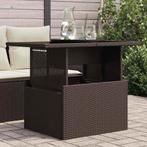 vidaXL Tuintafel met glazen blad 100x55x73 cm poly rattan, Jardin & Terrasse, Tables de jardin, Verzenden