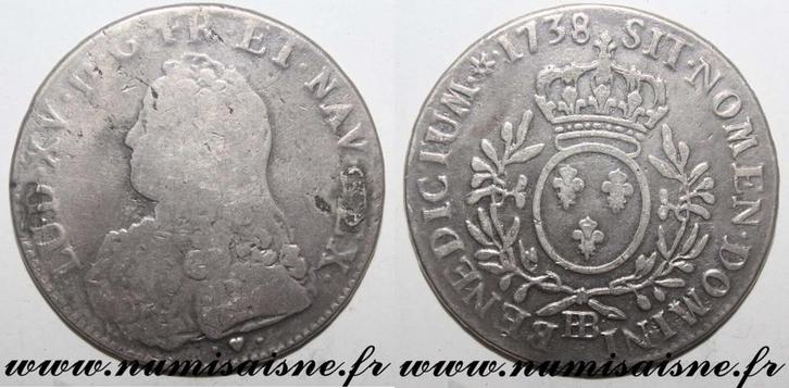 Écu France Frankreich Gad 321 Louis Xv Ecu Mit Olivenzwei.., Postzegels en Munten, Munten | Europa | Niet-Euromunten, België, Verzenden