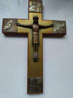 Crucifix - Art Deco - Hout, Koper - 1930-1940, Antiek en Kunst