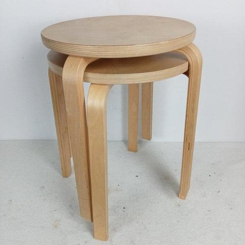 IKEA - Tabouret (2) - Frosta - Multiplex berk - Deux, Antiek en Kunst, Antiek | Meubels | Stoelen en Sofa's