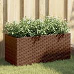 vidaXL Plantenbak met 2 potten 72x30x32 cm poly rattan bruin, Tuin en Terras, Bloempotten, Verzenden, Nieuw