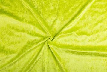 Velvet stof limoen stof - 10m rol - Polyester stof, Verzenden