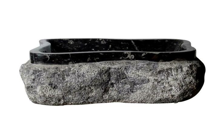 Sanifun Waskom Fidel orthoceras marmer zwart, Huis en Inrichting, Badkamer | Badtextiel en Accessoires, Overige typen