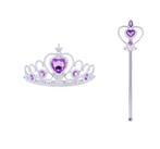 Prinsessenjurk - Kroon en staf - Zilver met paars - Kleedje, Verzenden