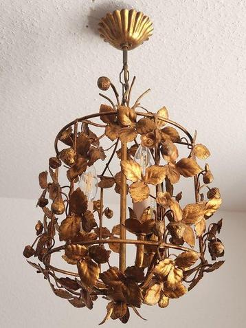 Lustre - Plaqué or - Plafonnier florentin italien