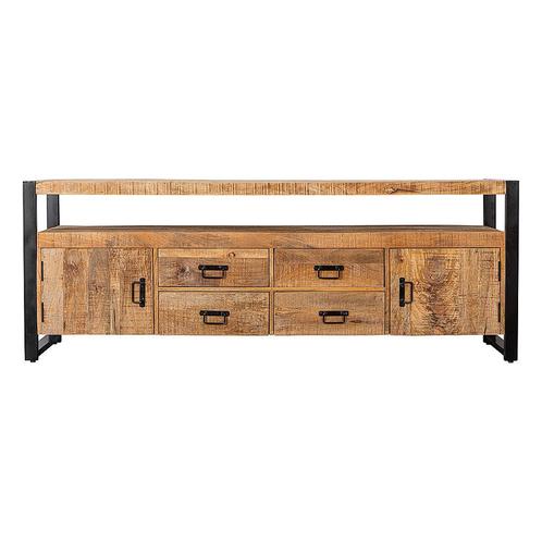 Tv-meubel Mangohout Devin 190 cm, Huis en Inrichting, Kasten |Televisiemeubels, Nieuw, Verzenden