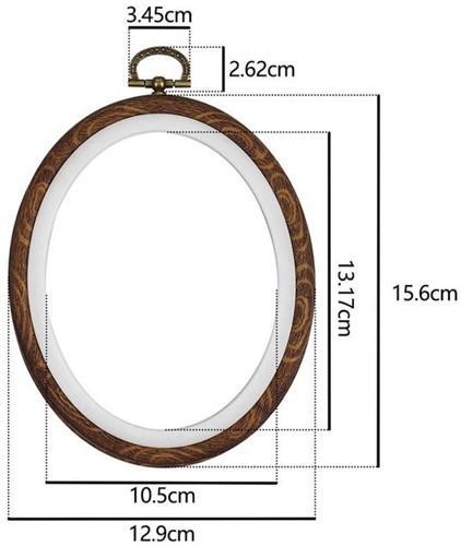 Brocante houten borduurring ovaal met stelschroef 12x15 cm, Hobby en Vrije tijd, Knutselen, Nieuw