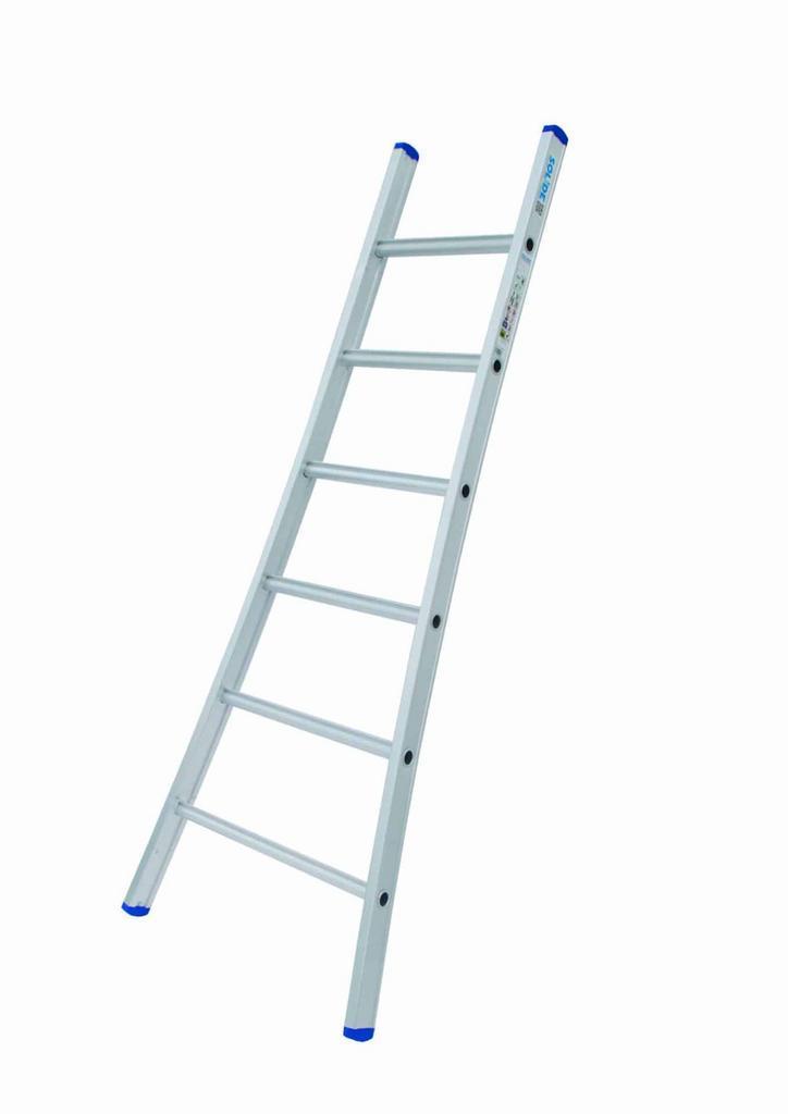 Solide 1-delige ladder 6 sporten met gebogen voet, Doe-het-zelf en Bouw, Ladders en Trappen, Ladder, Nieuw, Minder dan 2 meter