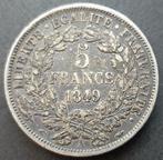 France. IIe République (1848-1852). 5 Francs 1849-A Cérès, Postzegels en Munten