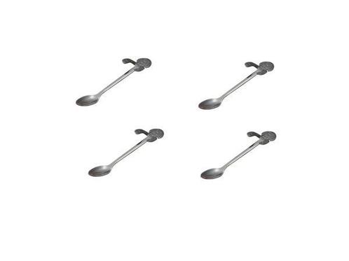 Veiling - Set van 4 theelepels - antraciet - honden design, Huis en Inrichting, Keuken | Bestek, Nieuw