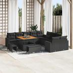 vidaXL Tuinbank Set met kussen 13 pcs Zwart 100 x 100 x 71, Tuin en Terras, Verzenden, Nieuw