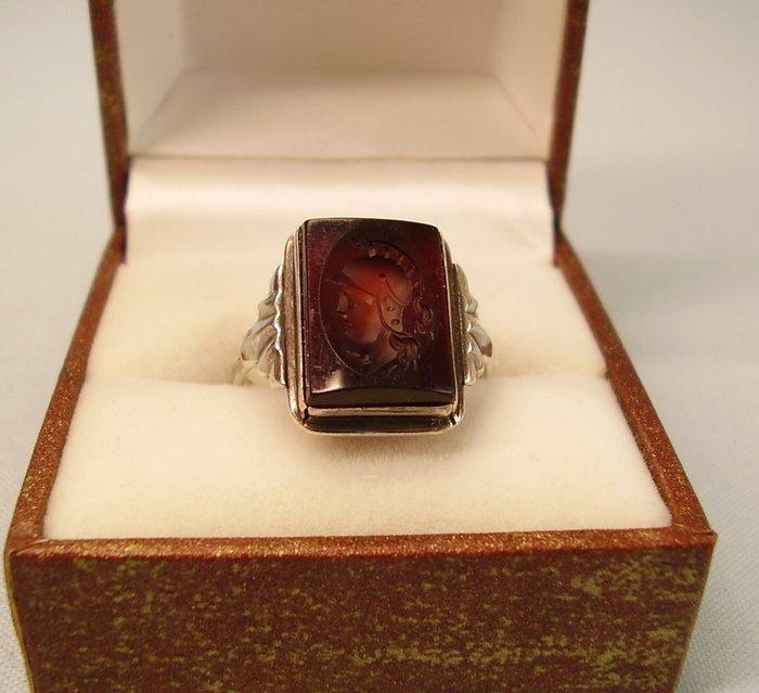 Zonder minimumprijs - Ring Zilver - 8.00ct. tw. Carneool -, Bijoux, Sacs & Beauté, Bagues