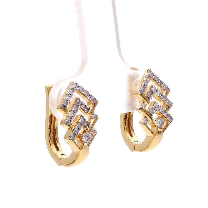 Oorbellen - 18 karaat Geel goud - 0.31ct. tw. Diamant, Bijoux, Sacs & Beauté, Boucles d'oreilles