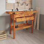 vidaXL Werkbank met lades en bankschroeven 124x52x83 cm, Doe-het-zelf en Bouw, Verzenden, Nieuw