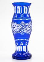 Kralik Art Nouveau Faceted - Engraved Crystal Glass Vase, Antiek en Kunst