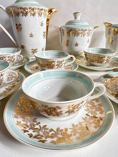 Koffieservies (21) -  Ciel bleu et Or, Véritable, Antiek en Kunst, Antiek | Meubels | Tafels
