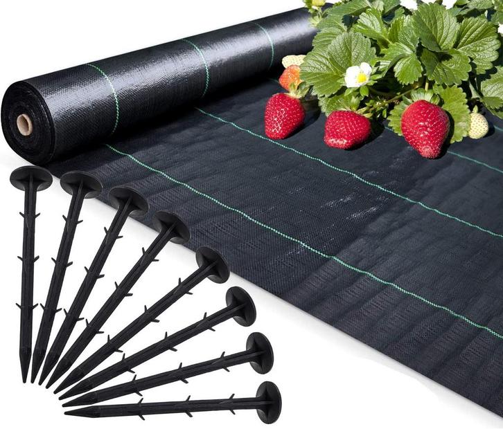 Anti-worteldoek voor tuin en landbouw - 1,6 x 50 m met gr..., Tuin en Terras, Overige Tuin en Terras, Nieuw, Ophalen of Verzenden