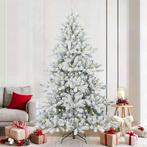 vidaXL Kunstmatige Hinged Kerstboom met 300 LED 210 cm PVC, Diversen, Kerst, Verzenden, Nieuw
