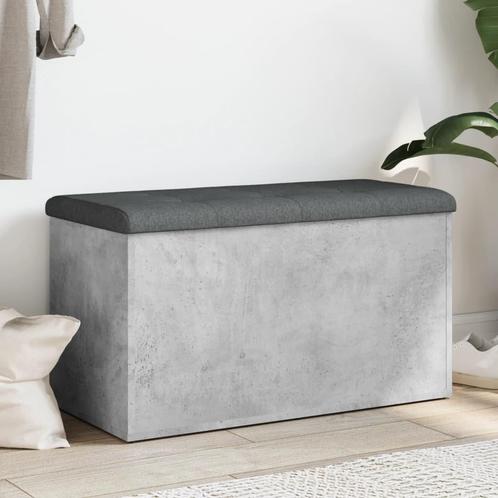 vidaXL Opbergbankje 82x42x45 cm bewerkt hout betongrijs, Huis en Inrichting, Overige Huis en Inrichting, Nieuw, Verzenden