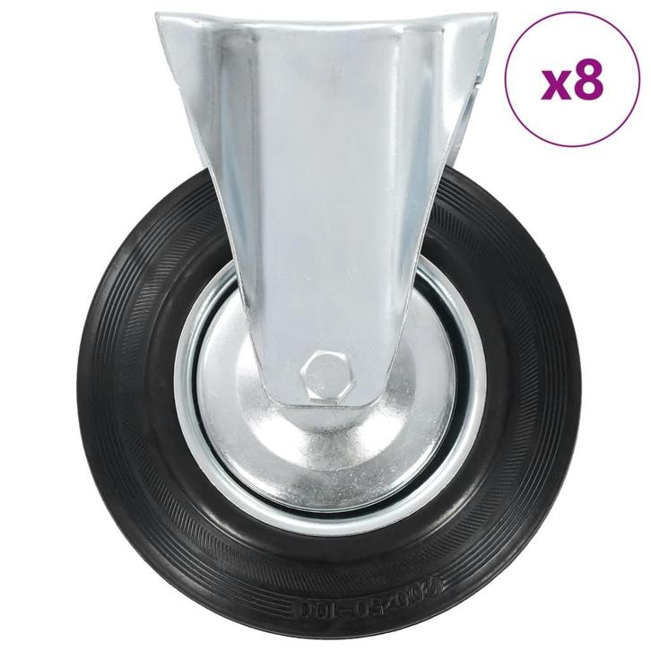 vidaXL 8 st Wielen vast 200 mm, Doe-het-zelf en Bouw, Overige Doe-Het-Zelf en Bouw, Nieuw, Verzenden