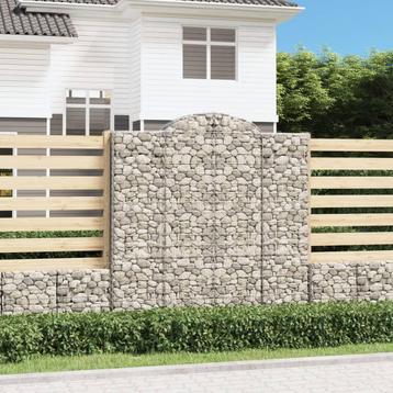 vidaXL Schanskorf gewelfd 200x30x200/220 cm gegalvaniseerd, Tuin en Terras, Bloempotten, Verzenden, Nieuw