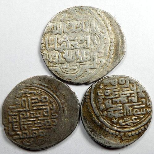 Mongols : ILKHANID. Group of 3 Silver Coins: Abu Said, Postzegels en Munten, Munten | Europa | Niet-Euromunten