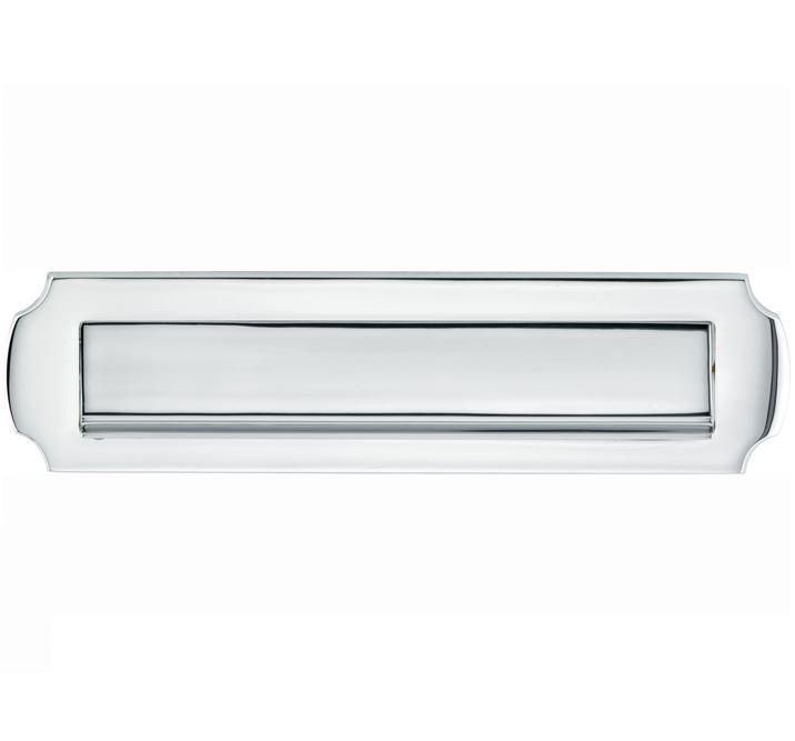 Briefplaat Art-Nouveau glans chroom, Tuin en Terras, Brievenbussen, Nieuw, Overige materialen