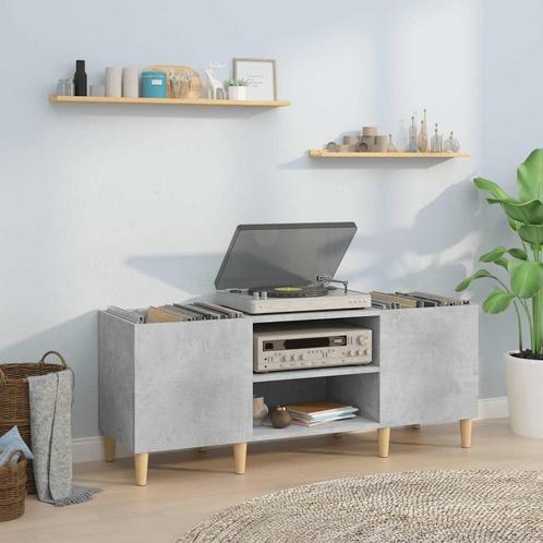 vidaXL Platenkast 121x38x48 cm bewerkt hout betongrijs, Huis en Inrichting, Kasten | Overige, Nieuw, Verzenden