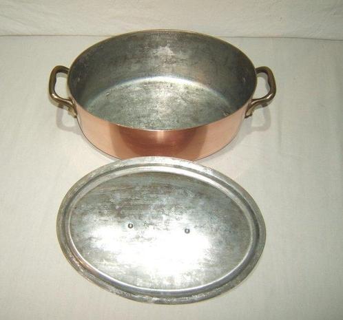 Een degelijke ovale pan met deksel. - Made in France - Poêle, Antiek en Kunst, Antiek | Keukengerei