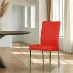 Leren eetkamerstoel Comfort - Toledo Ferrari (felrood) -, Ophalen of Verzenden, Nieuw, Leer, Modern