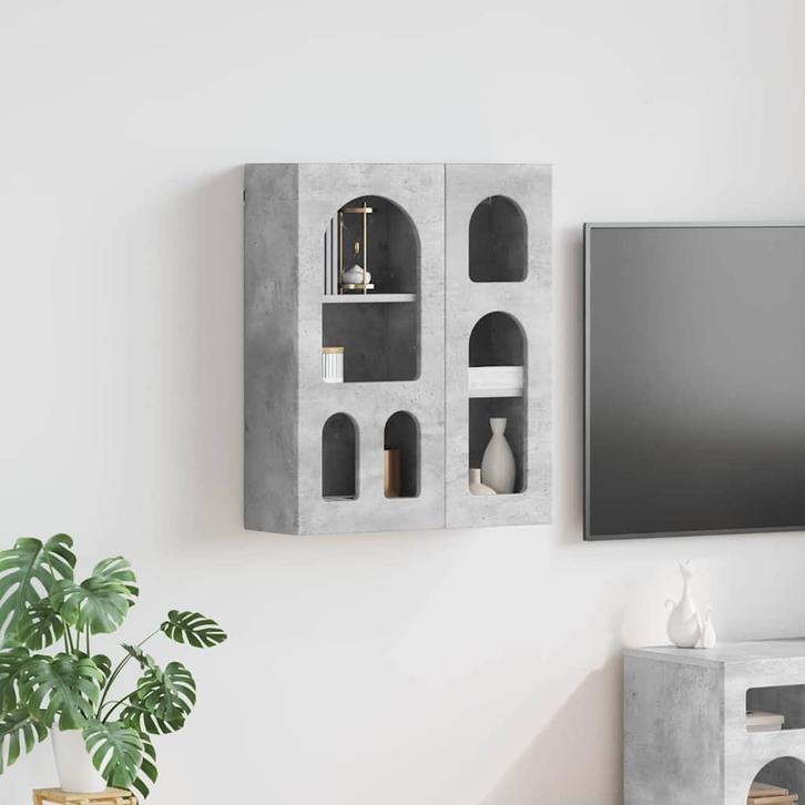 vidaXL Hangkast met plank Beton Grijs 59 x 20 x 71.5 cm, Maison & Meubles, Armoires | Autre, Envoi