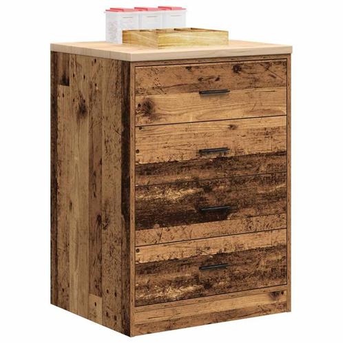 vidaXL Garagekast 60x51x85 cm massief grenenhout oud hout, Zakelijke goederen, Kantoor en Winkelinrichting | Magazijn, Stelling en Opslag