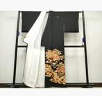 Luxueuze Kuro-Tomesode - Koma-borduurwerk met Hamamatsu-vouw, Antiquités & Art