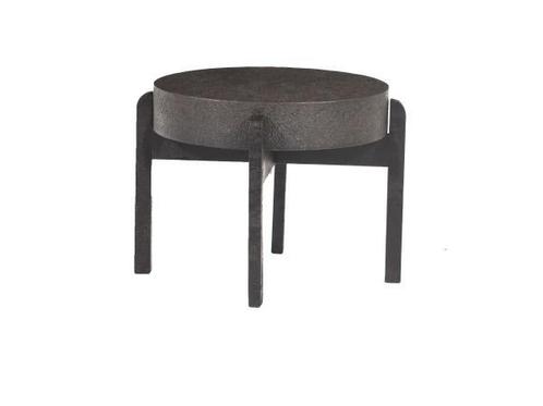 Veiling - Salontafel large liquid metal en houten poten brui, Huis en Inrichting, Tafels | Salontafels, Nieuw