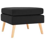 vidaXL Voetenbank stof zwart, Verzenden, Nieuw