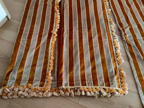 Tissu de rideau (4) - 185 cm - 255 cm - Lot de 4 rideaux, Antiek en Kunst, Antiek | Tapijten, Tafelkleden en Textiel