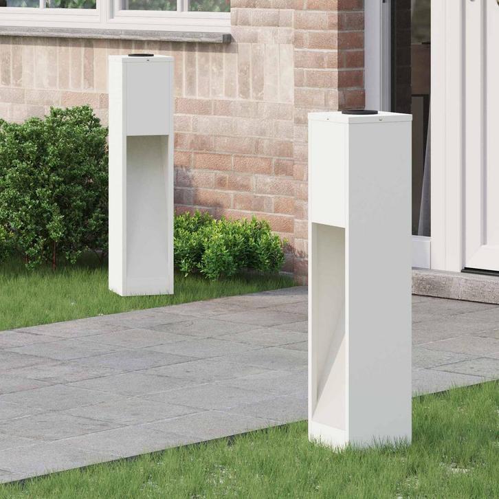 vidaXL Zonne LED Padverlichting 2 pcs Wit Koud Gewalst Staal, Jardin & Terrasse, Éclairage extérieur, Envoi