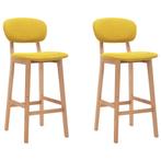 vidaXL Tabourets de bar lot de 2 jaune moutarde tissu, Maison & Meubles, Verzenden, Neuf