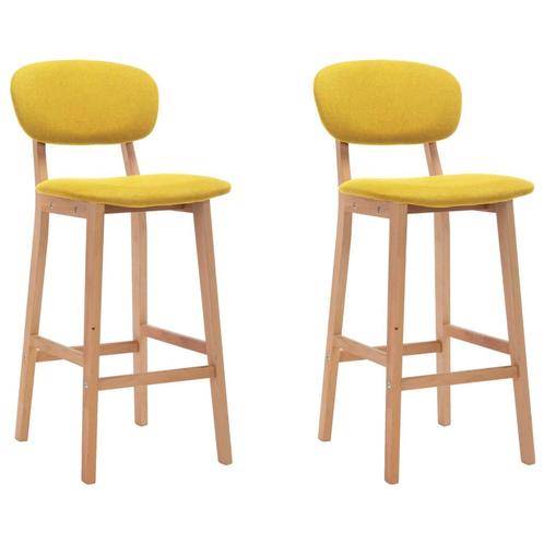 vidaXL Tabourets de bar lot de 2 jaune moutarde tissu, Maison & Meubles, Tabourets de bar, Neuf, Envoi