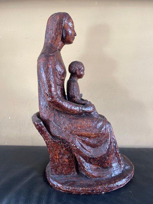 Inka Klinckhard - sculptuur, Madonna met kind - 93 cm - Gips, Antiek en Kunst, Antiek | Boeken en Manuscripten