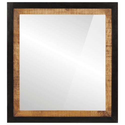 vidaXL Badkamerspiegel 55x1x60 cm glas en massief mangohout, Huis en Inrichting, Badkamer | Badkamermeubels, Nieuw, Verzenden