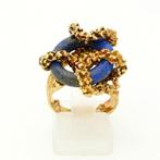 Ring - 18 karaat Geel goud Lapis lazuli