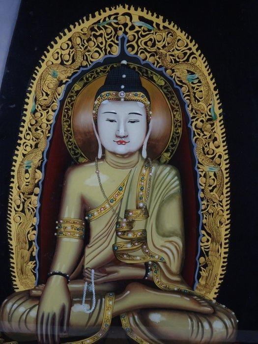 Glas schildrij-ca 1930 - Boeddha - China (Zonder, Antiek en Kunst, Antiek | Overige Antiek