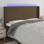 vidaXL Tête de lit à LED Marron foncé 203x16x118/128 cm, Maison & Meubles, Neuf, Verzenden