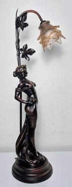 Lamp - Fantastische XL Art-Nouveau Halfnaakte Dame Tafellamp, Antiek en Kunst