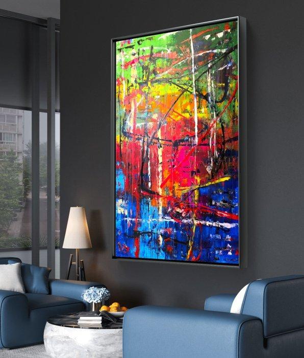 Micha Lenartowicz (Lenar) - Abstract Composition - XXL, Antiek en Kunst, Kunst | Schilderijen | Modern