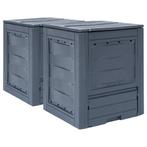 vidaXL Compostbakken 2 st 520 L 60x60x73 cm grijs, Tuin en Terras, Verzenden, Nieuw