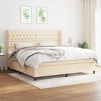 vidaXL Sommier à lattes de lit avec matelas Crème, Maison & Meubles, Verzenden, Neuf