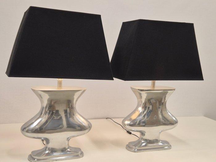 Buffet tafellamp - Aluminium - Twee grote (82 cm) design, Antiek en Kunst, Kunst | Designobjecten